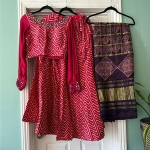 Pink and Purple Ethnic Dress Set